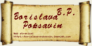 Borislava Popsavin vizit kartica